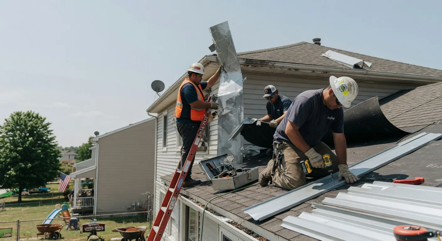 Storm Damage Metal Roof Repair in North Norwich, NY